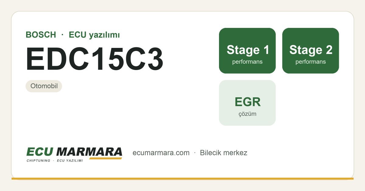 BOSCH EDC15C3 ECU ailesi için mevcut çözümler: Stage 1 Yazılım, Stage 2 Yazılım, EGR İptali