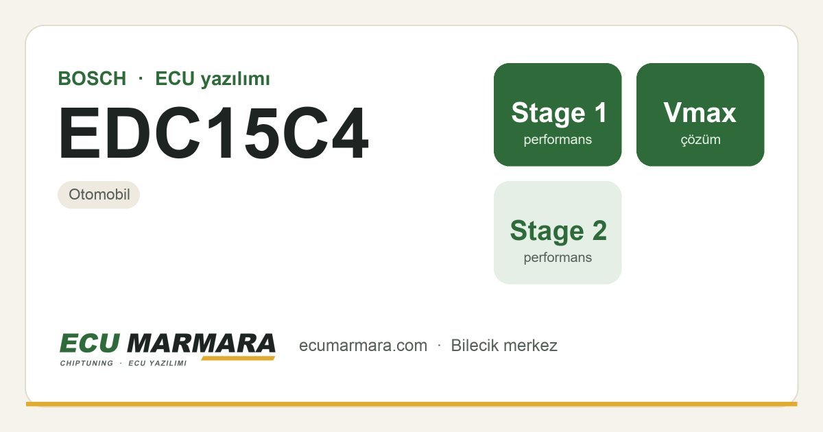 BOSCH EDC15C4 ECU ailesi için mevcut çözümler: Stage 1 Yazılım, Hız Limiti (Vmax) İptali, Stage 2 Yazılım