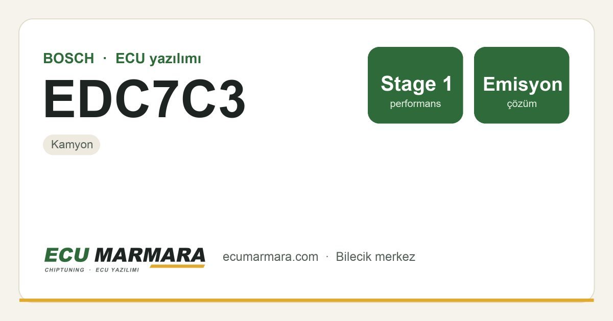 BOSCH EDC7C3 ECU ailesi için mevcut çözümler: Stage 1 Yazılım, DPF İptali