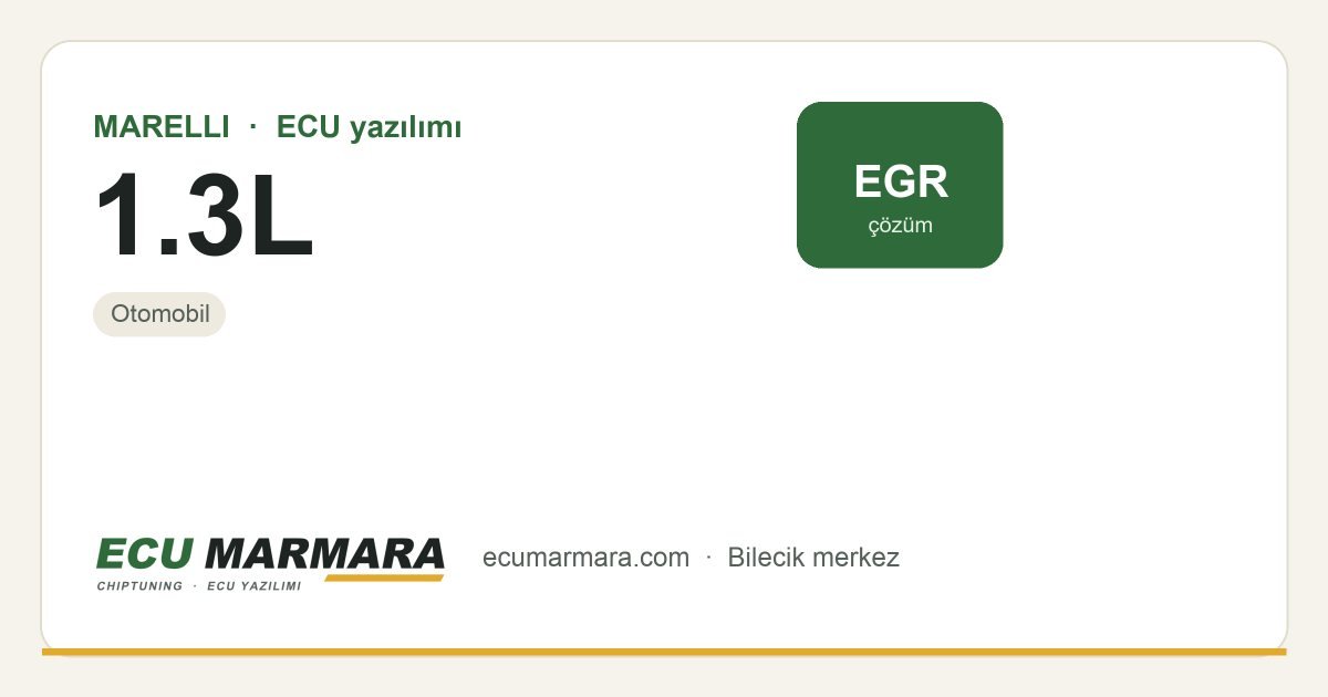 MARELLI 1.3L ECU ailesi için mevcut çözümler: EGR İptali