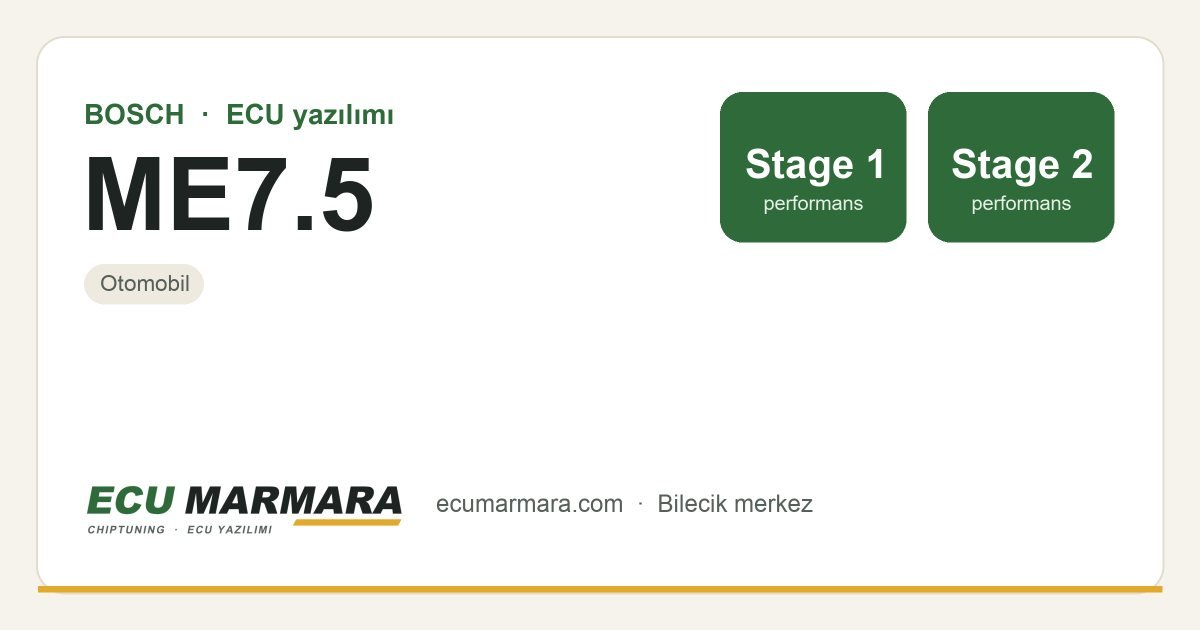 BOSCH ME7.5 ECU ailesi için mevcut çözümler: Stage 1 Yazılım, Stage 2 Yazılım