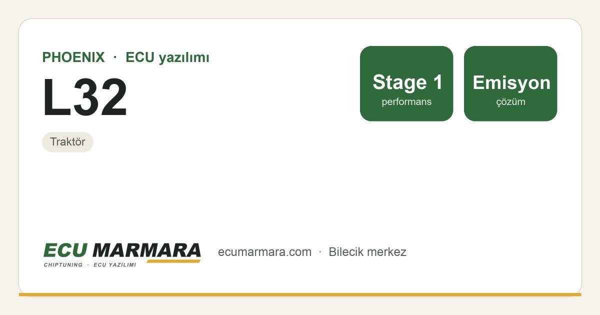 PHOENIX L32 ECU ailesi için mevcut çözümler: Stage 1 Yazılım, DPF İptali